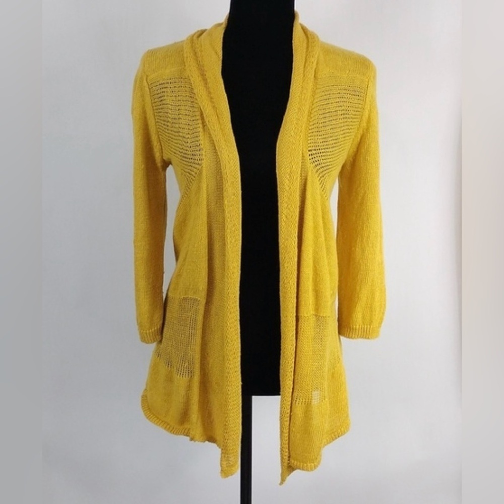 Anthropolgie Angel Of The North Kallio 100% Linen Open Cardigan Size XS Petite